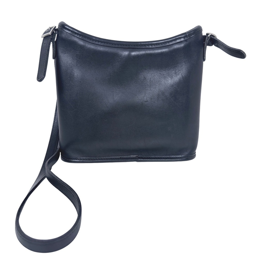 Coach Aero Pocket Zip Black Leather Crossbody Bag 9052 Vintage